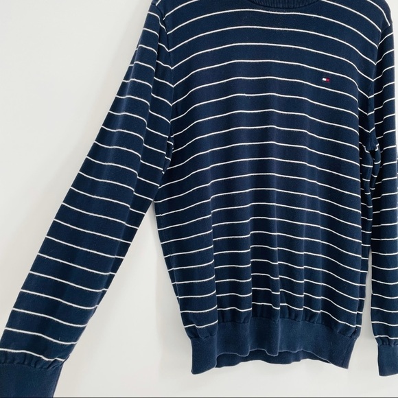 Tommy Hilfiger navy blue stripe  crew neck sweater - Picture 5 of 9